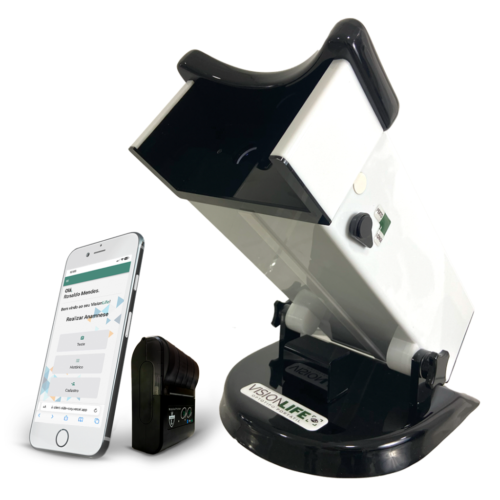 optotipo portatil com impressora e aplicativo vision life